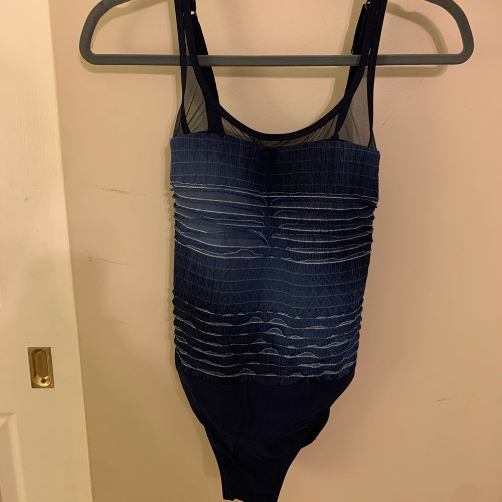 Navy Striped One Piece